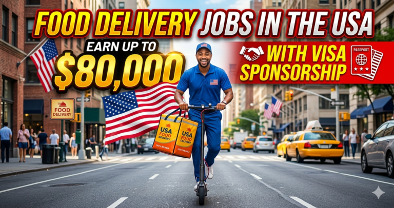 Food Delivery Jobs in the USA With Visa Sponsorship: How to Earn $80,000+ in 2026