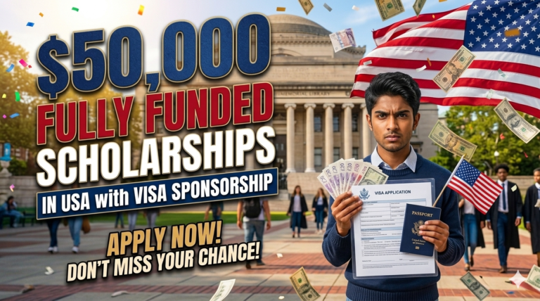 $50,000 Fully Funded Scholarships in USA with Visa Sponsorship 2026–2027: Complete Guide
